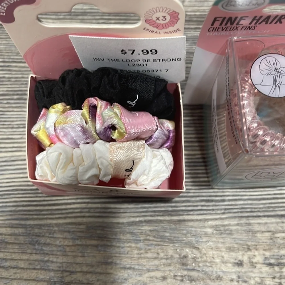 2 pack hair tie with cosmetics bag